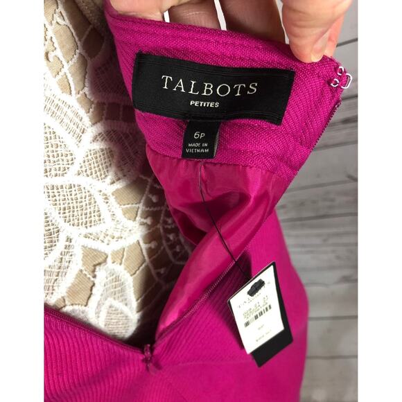 NWT Talbots hot pink gold button pencil skirt size 6 p - Picture 9 of 11